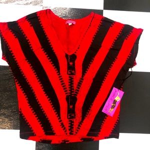 RARE BETSEY JOHNSON ZIPPER GRAPHIC DOLMAN